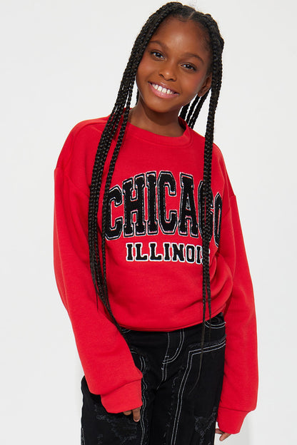 Mini Chicago Crew Neck Sweatshirt - Red