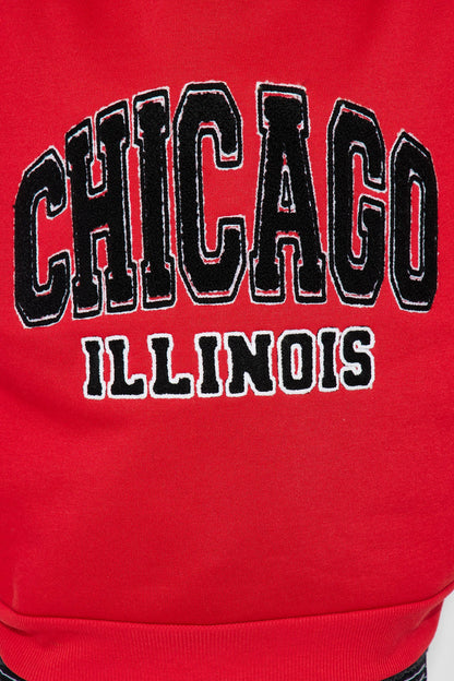 Mini Chicago Crew Neck Sweatshirt - Red