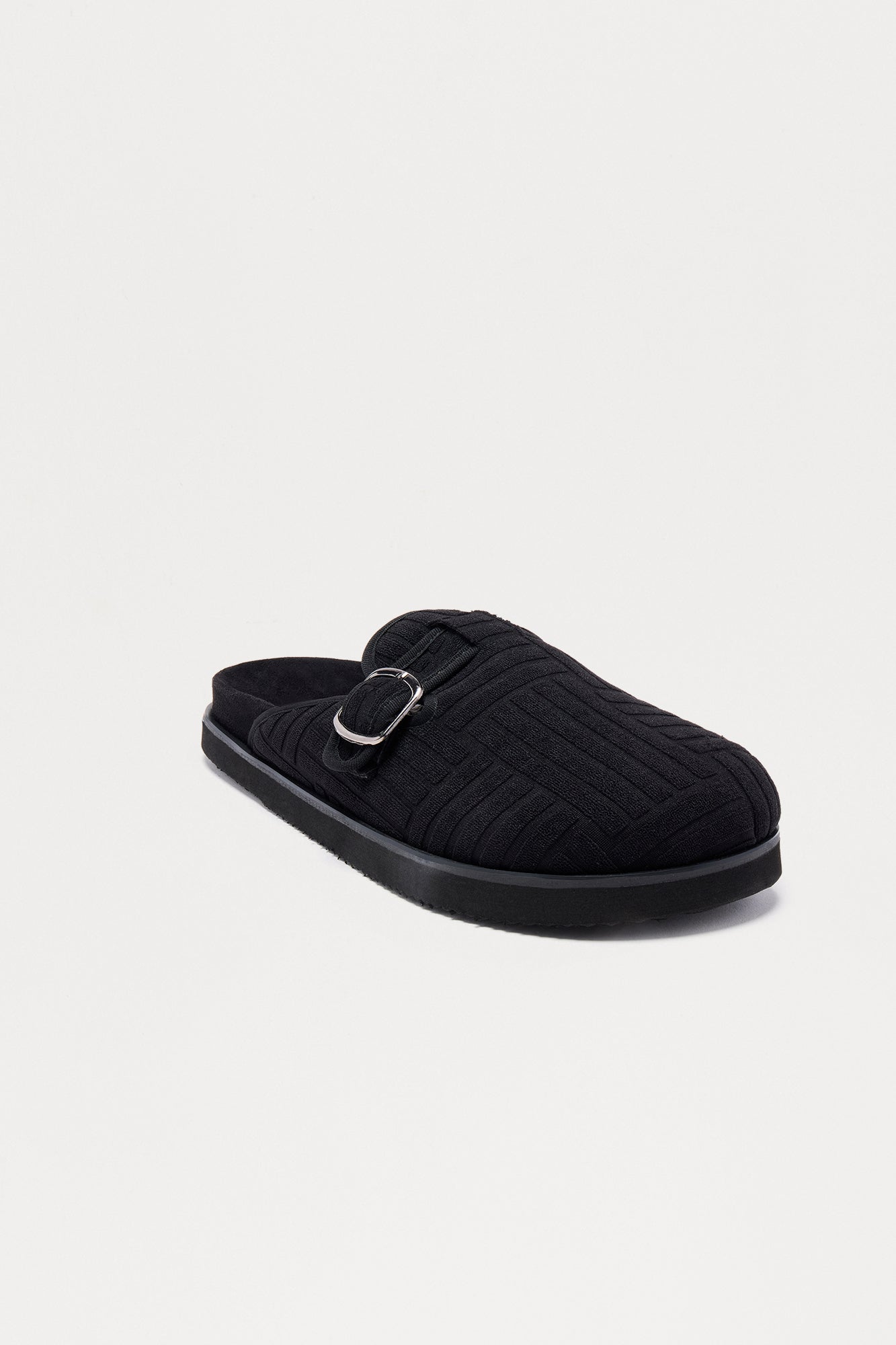 At The Chateau Terry Slip On Mule - Black