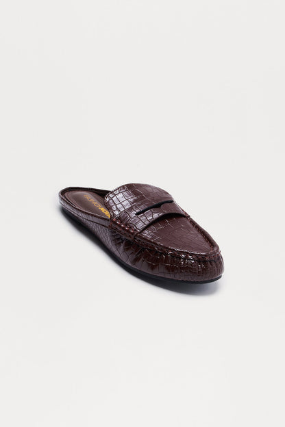 Dexter Open Back Loafers - Chocolate/Combo