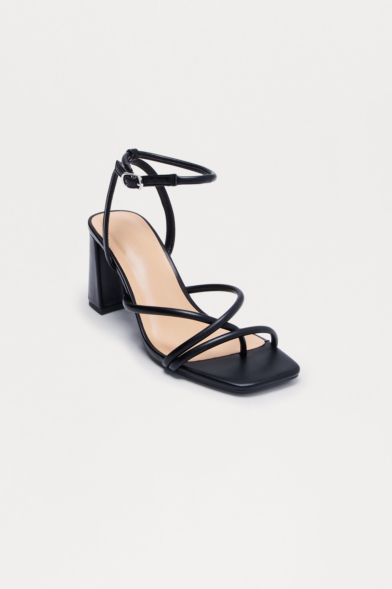 Steffi Ankle Strap Heels - Black