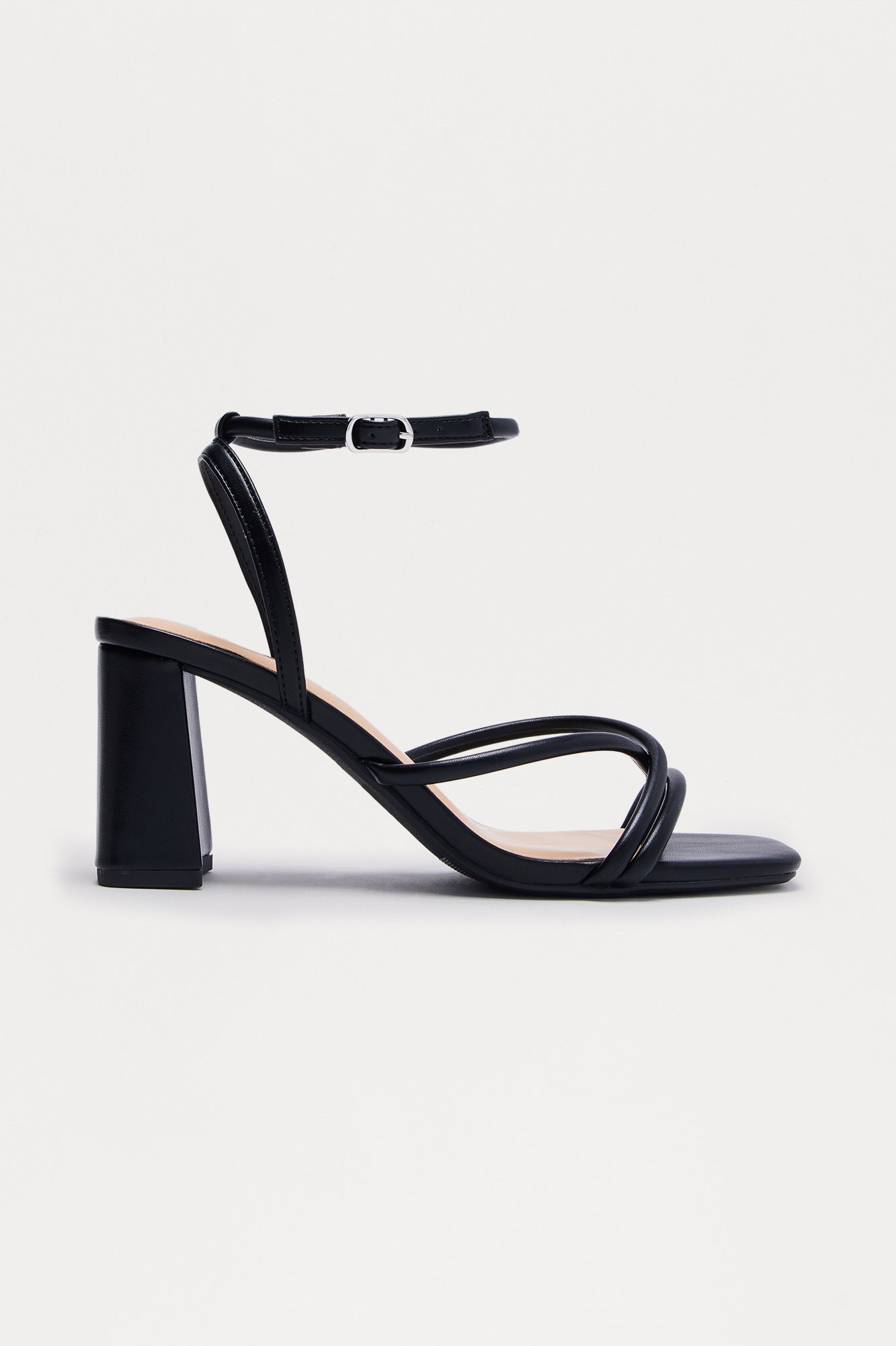 Steffi Ankle Strap Heels - Black
