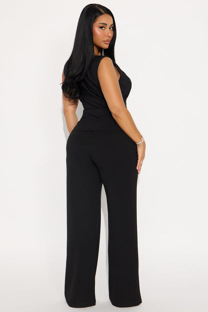 Bossed Up 2 Piece Vest Set - Black