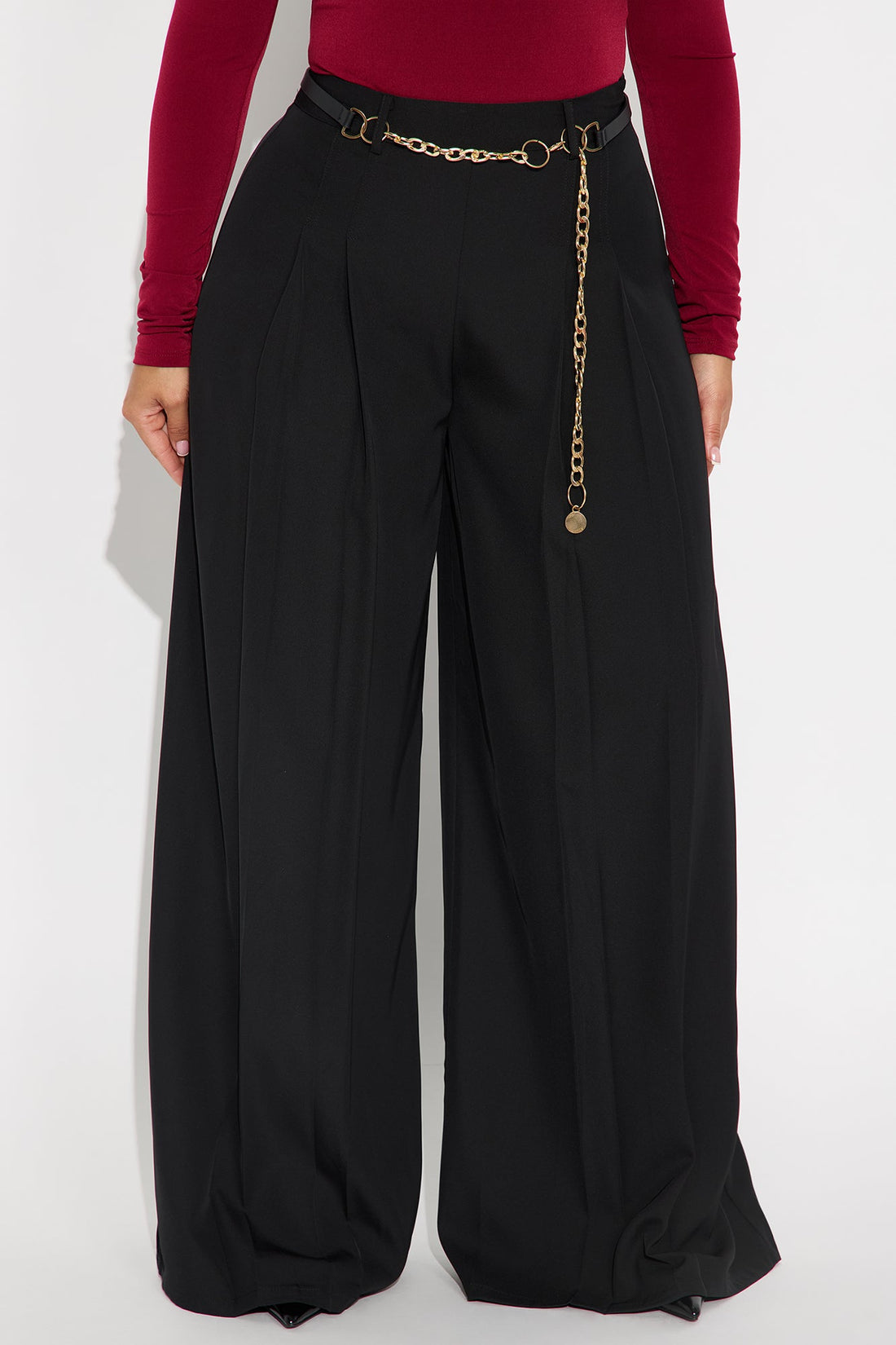 Kaline Belted Wide Leg Pant - Black