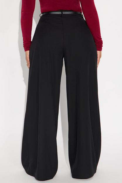 Kaline Belted Wide Leg Pant - Black