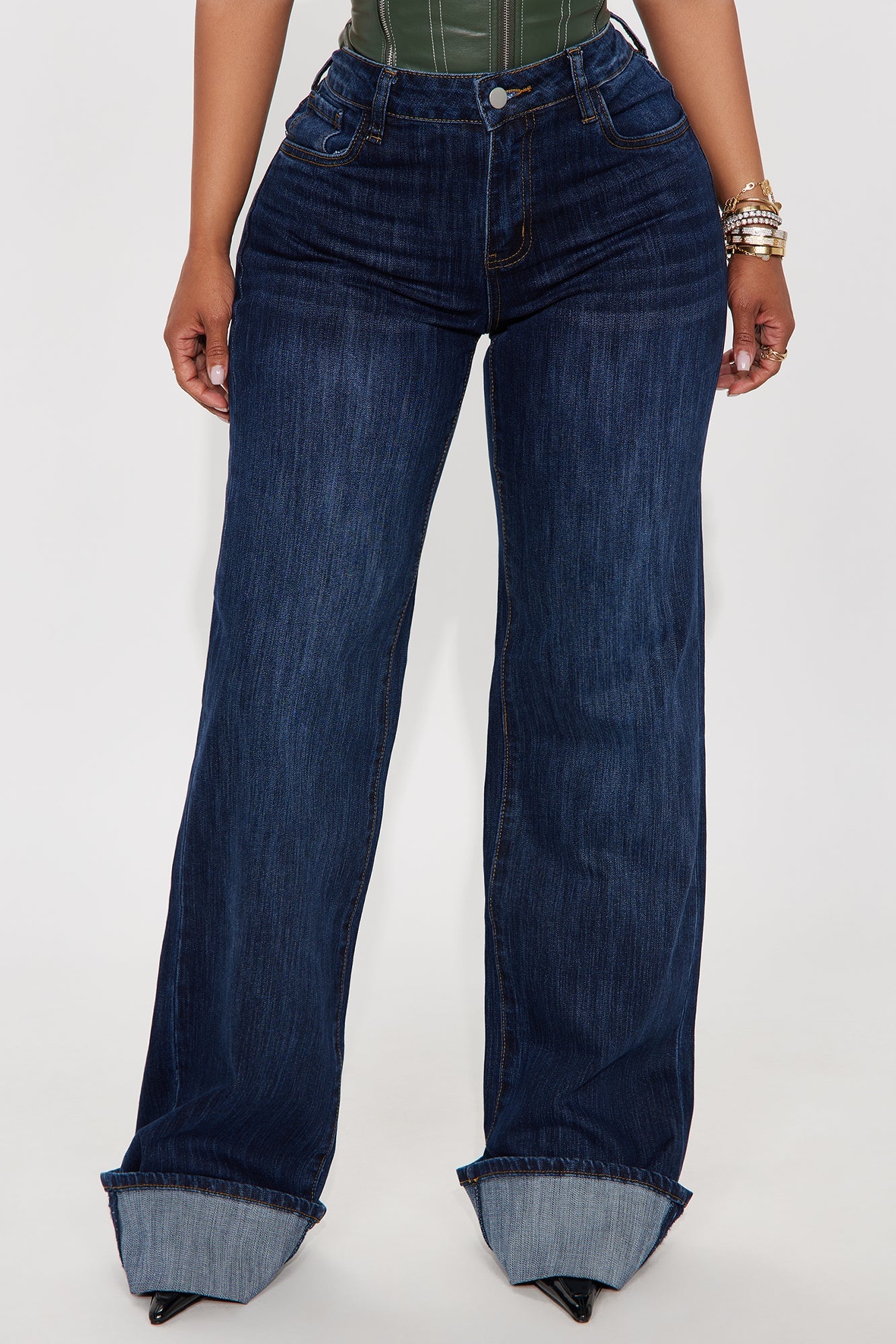 Tall On My Radar Cuffed Straight Leg Jeans - Dark Wash