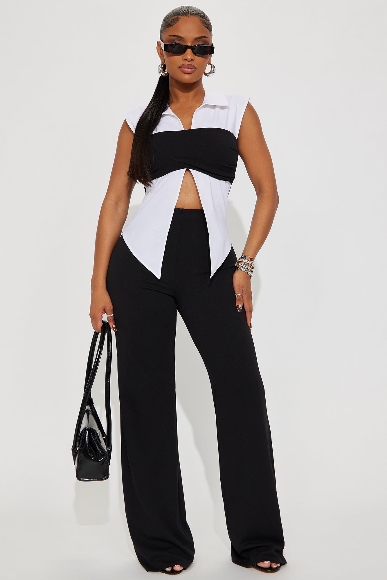 Office Hours Flare Leg Jumpsuit - Black