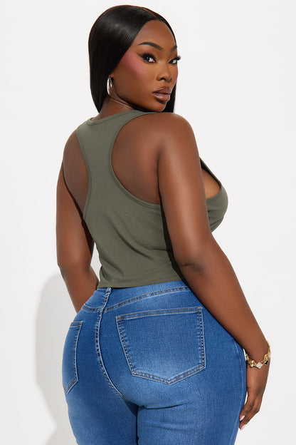 Kendra Crop Top - Olive 1