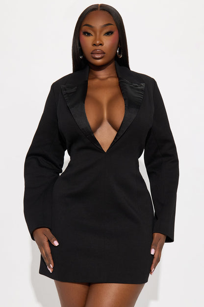 Tall Noemi Micro Mini Blazer Dress - Black