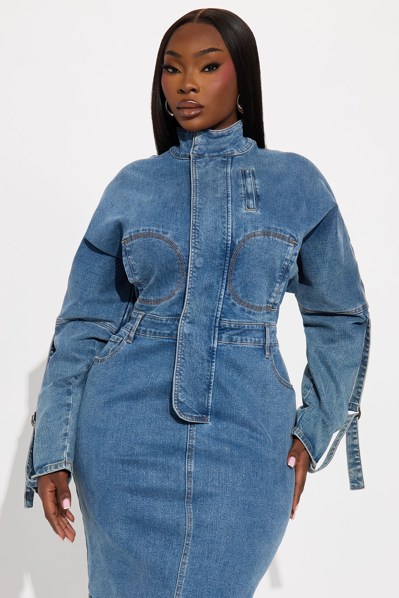 Erin Denim Midi Dress - Denim