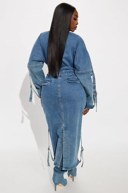 Erin Denim Midi Dress - Denim