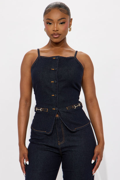 Minimal Behavior Stretch Denim Pant Set - Dark Wash