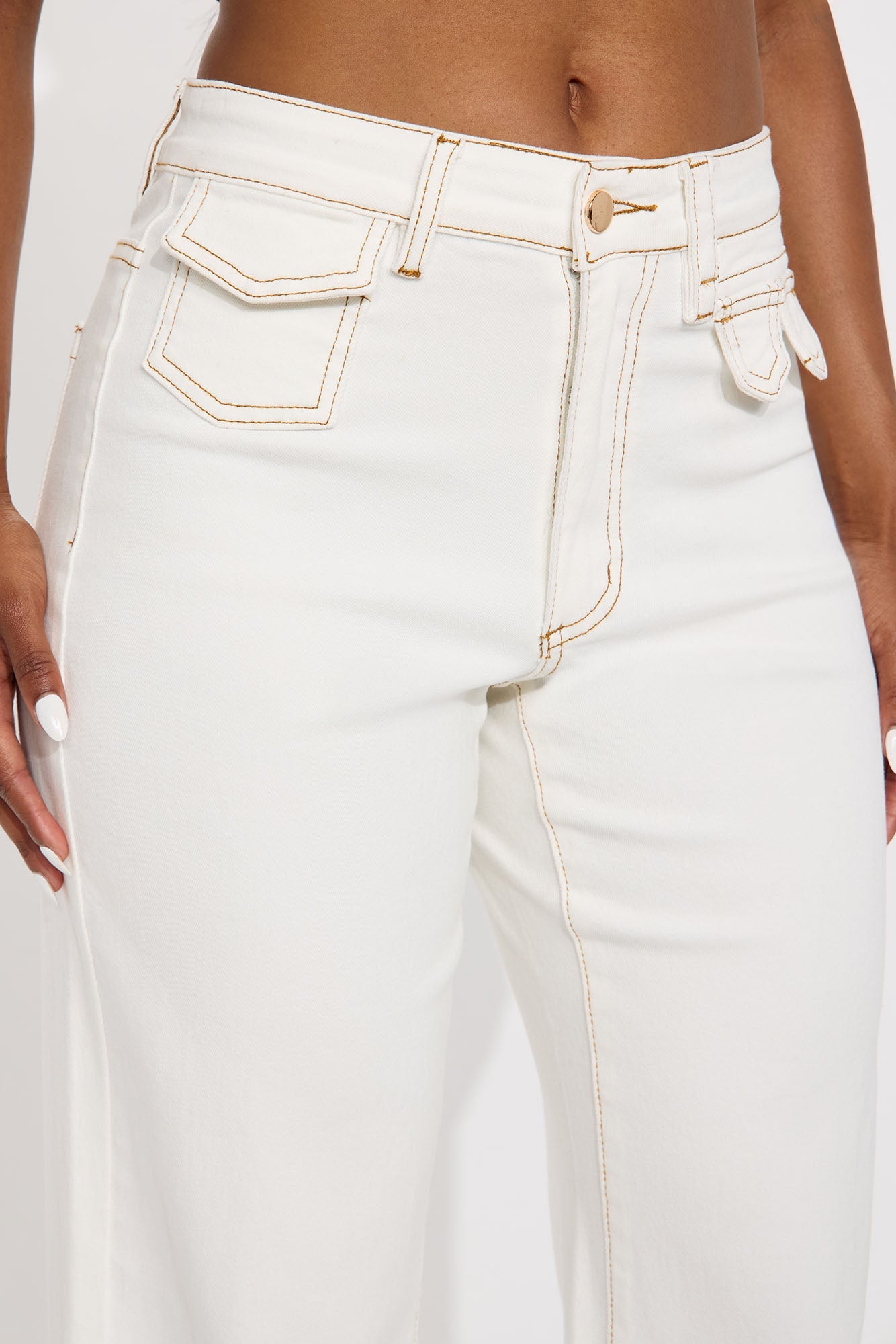Stella Loose Wide Leg Denim Jeans - Cream