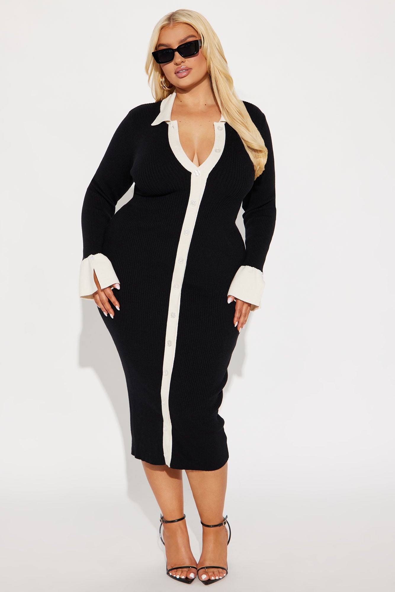 Ciao Bella Sweater Midi Dress - Black/combo