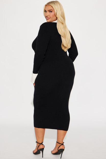 Ciao Bella Sweater Midi Dress - Black/combo