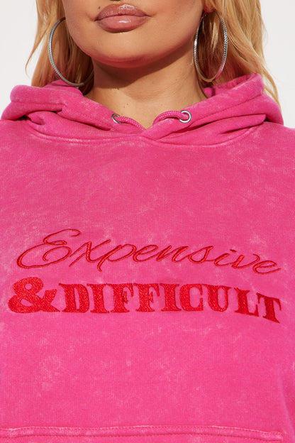 Expensive &amp; Difficult Fleece Skirt Set - Hot Pink