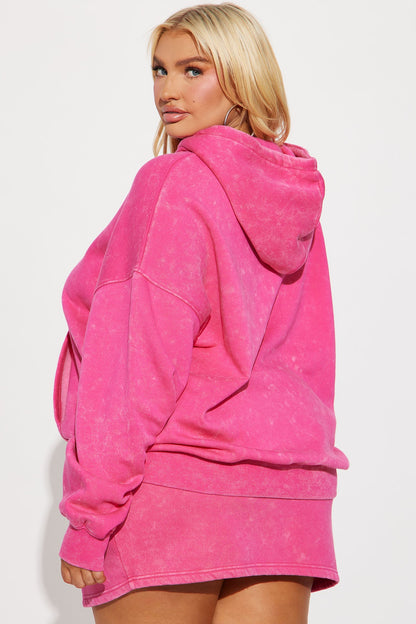 Expensive &amp; Difficult Fleece Skirt Set - Hot Pink