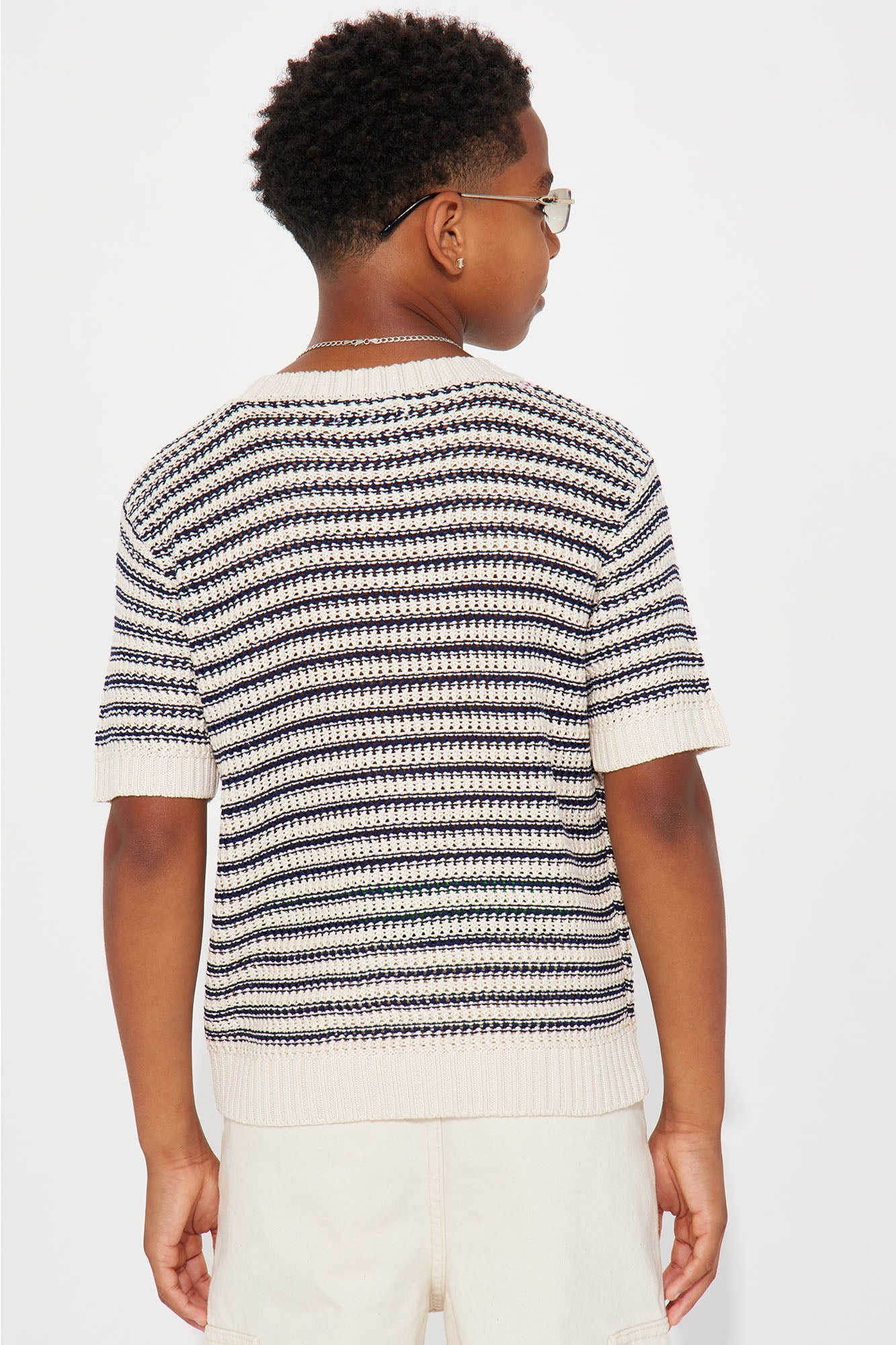 Mini Westville Knitted Stripe Sweater - Cream/combo