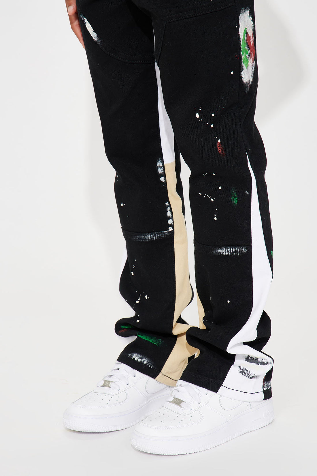 Mini Both Ways Slim Stacked Flared Pants - Black/combo