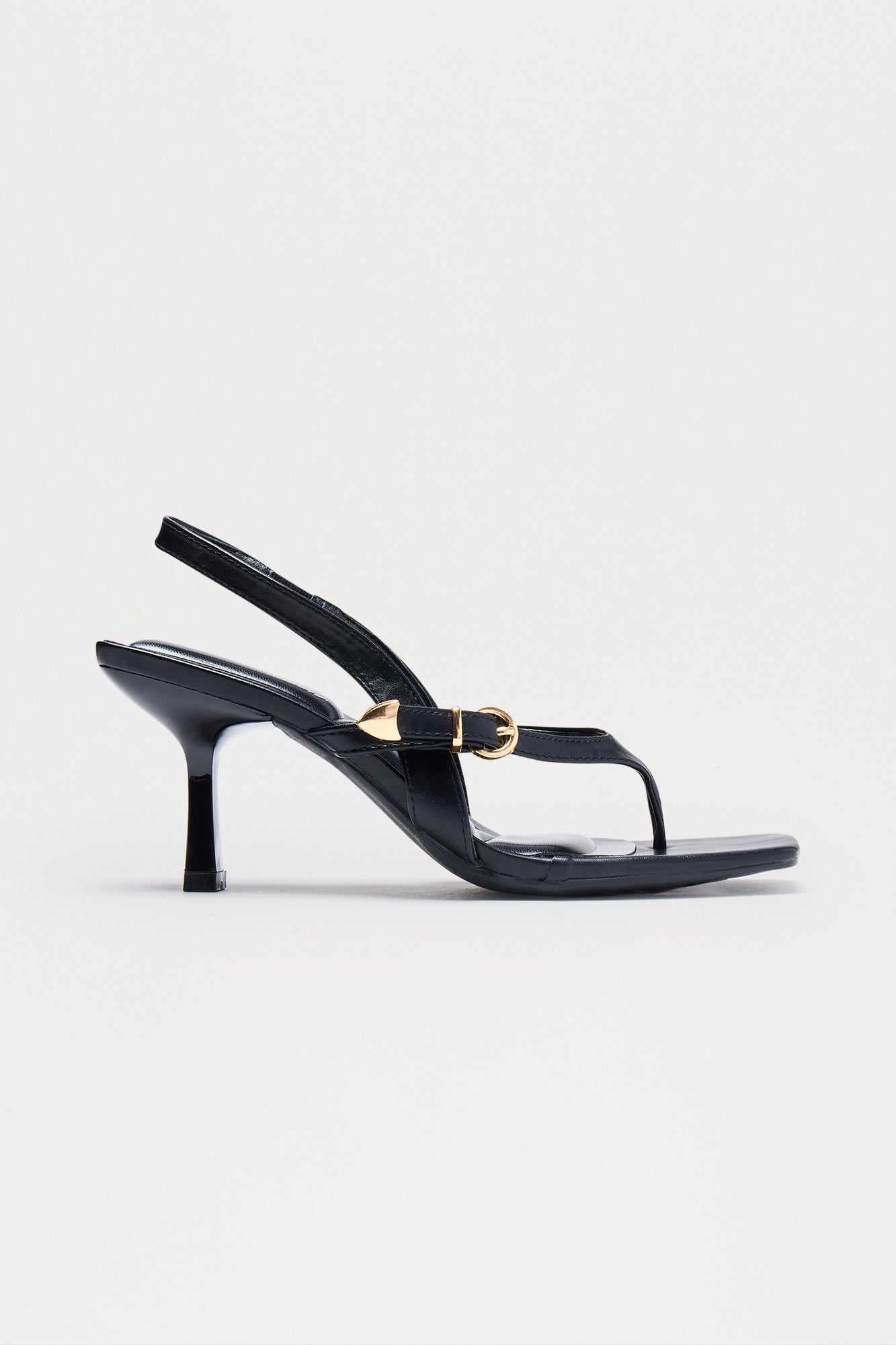Kyler Buckle Slingback Heels - Black