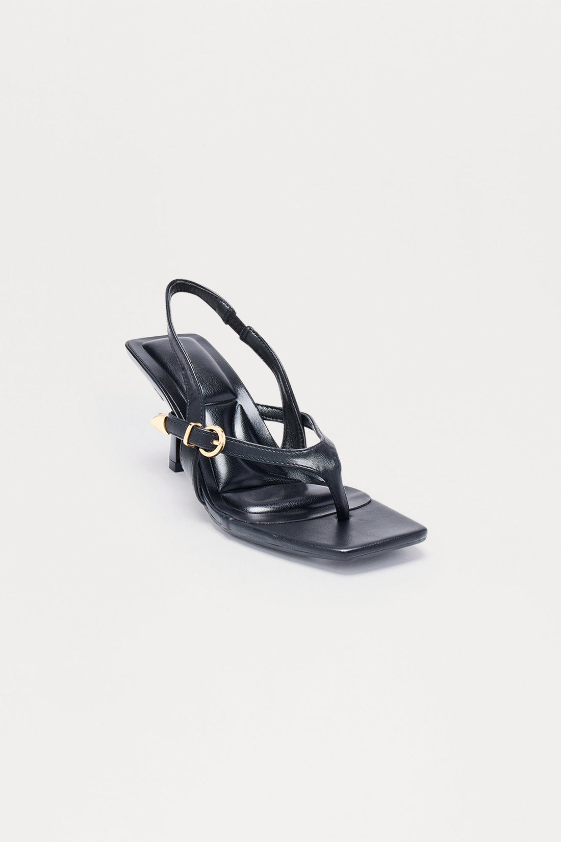 Kyler Buckle Slingback Heels - Black