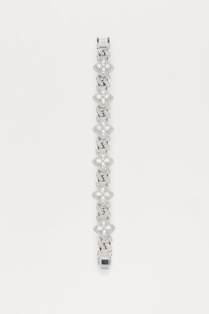 Iced Clover Bracelet - Silver