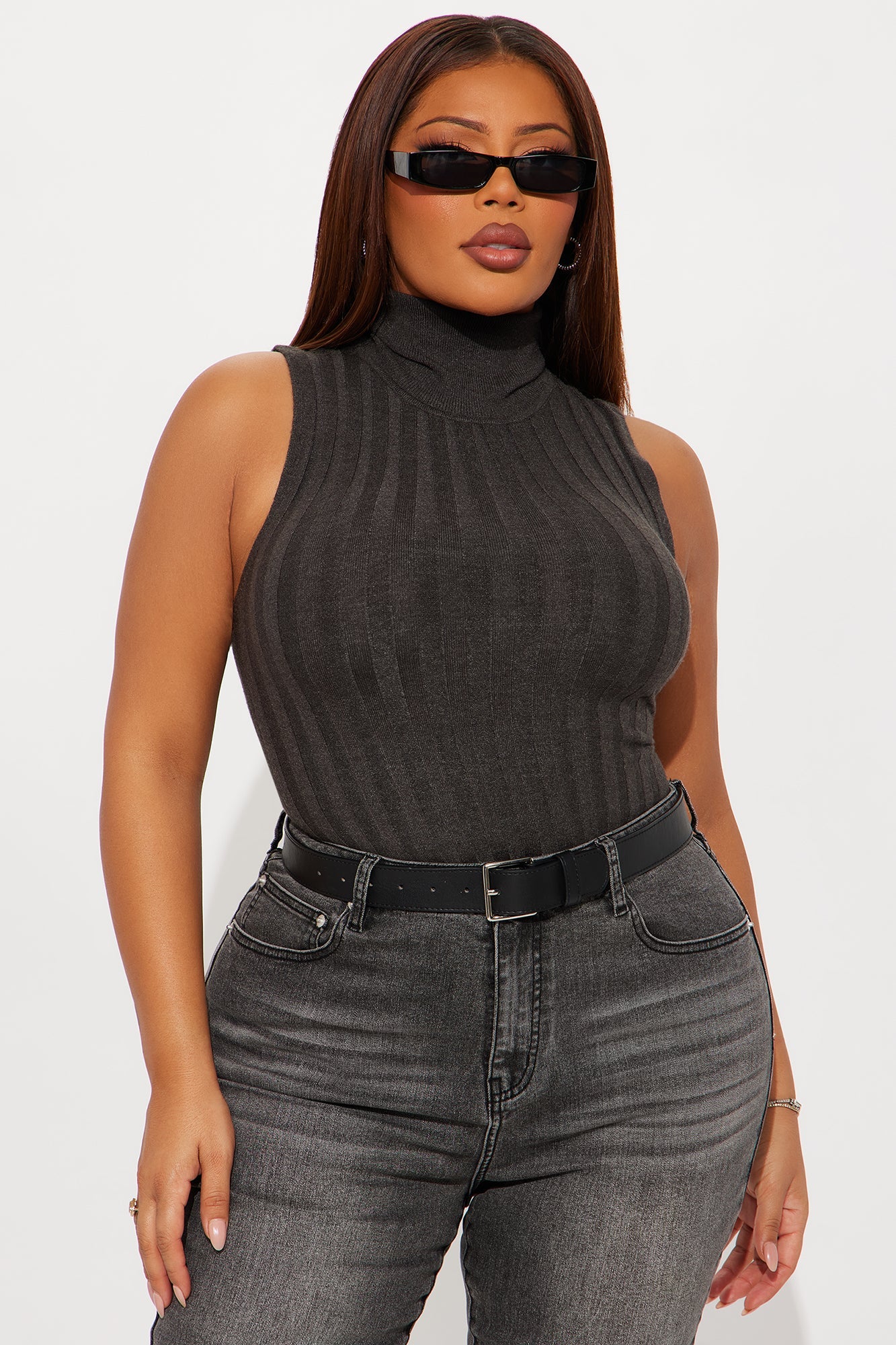Your Best Friend Pullover Sweater Top - Charcoal
