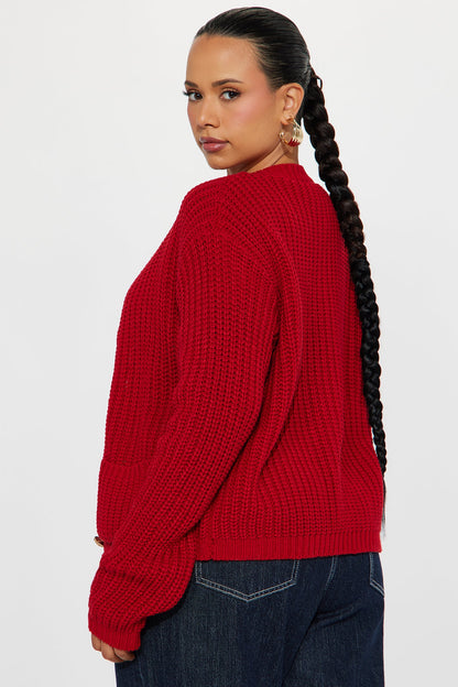 Bring Me Hot Cocoa Cardigan - Red