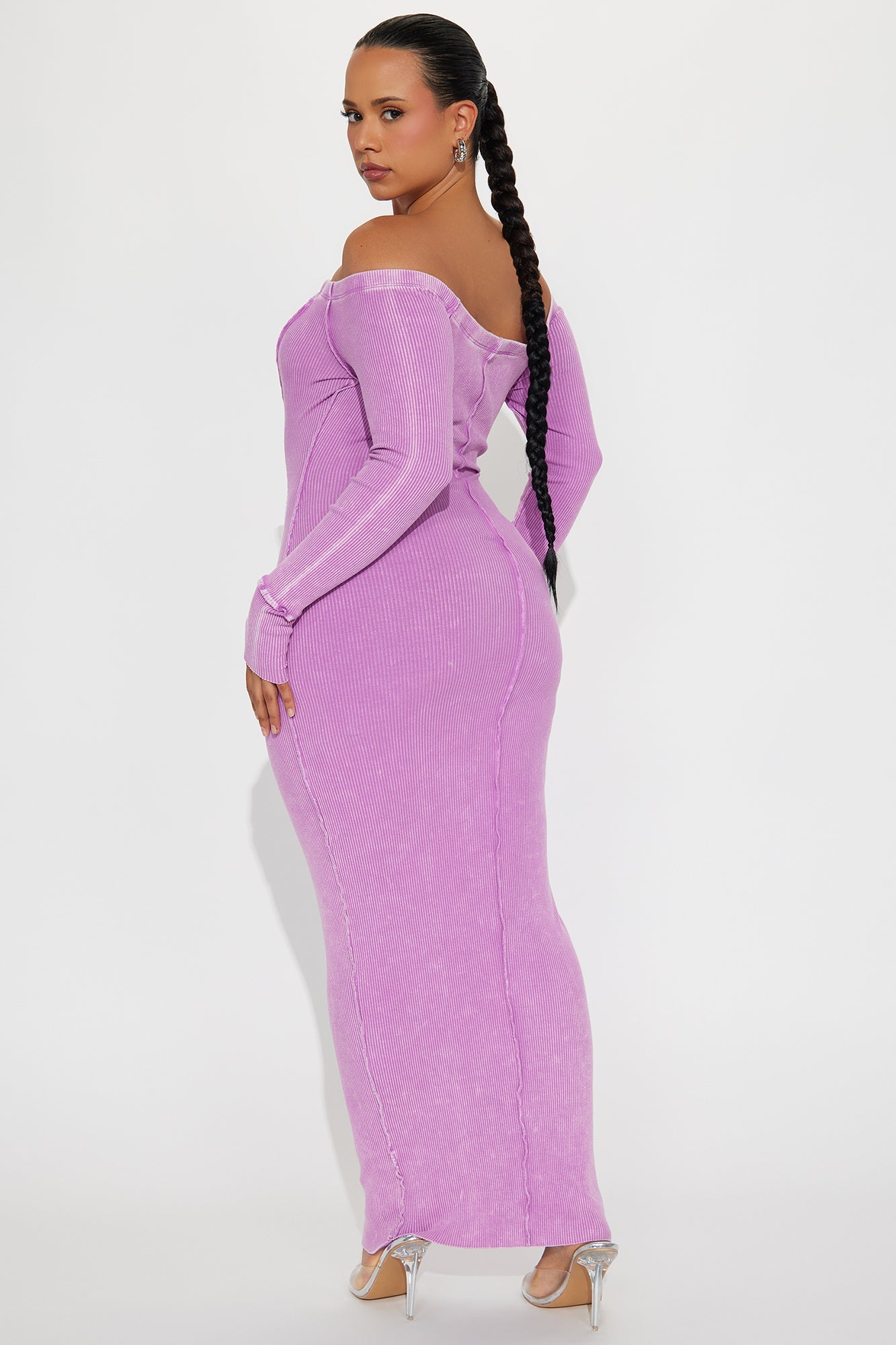 Randi Washed Ribbed Maxi Dress - Lilac