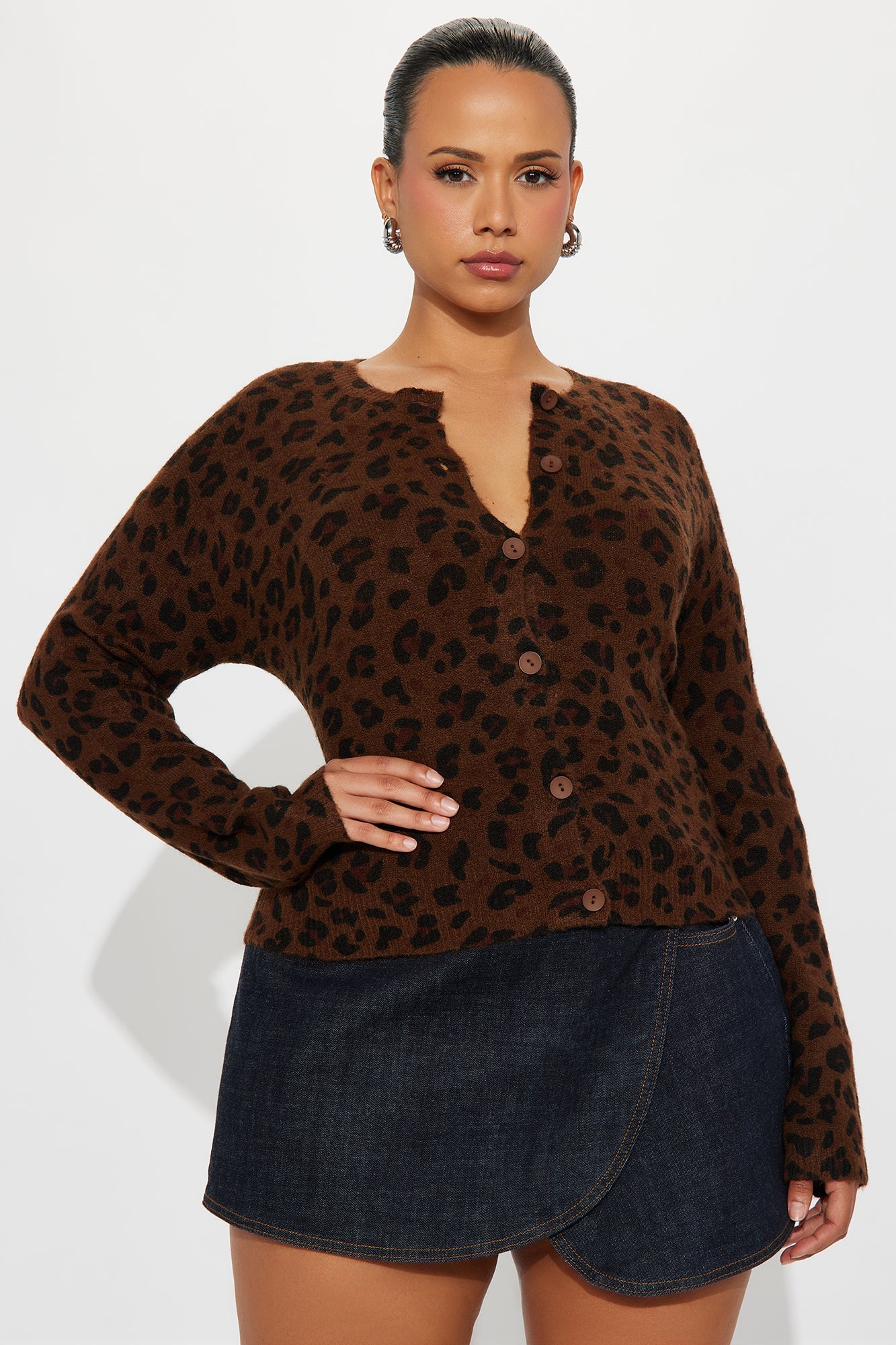 Born Wild Leopard Cardigan - Brown Combo