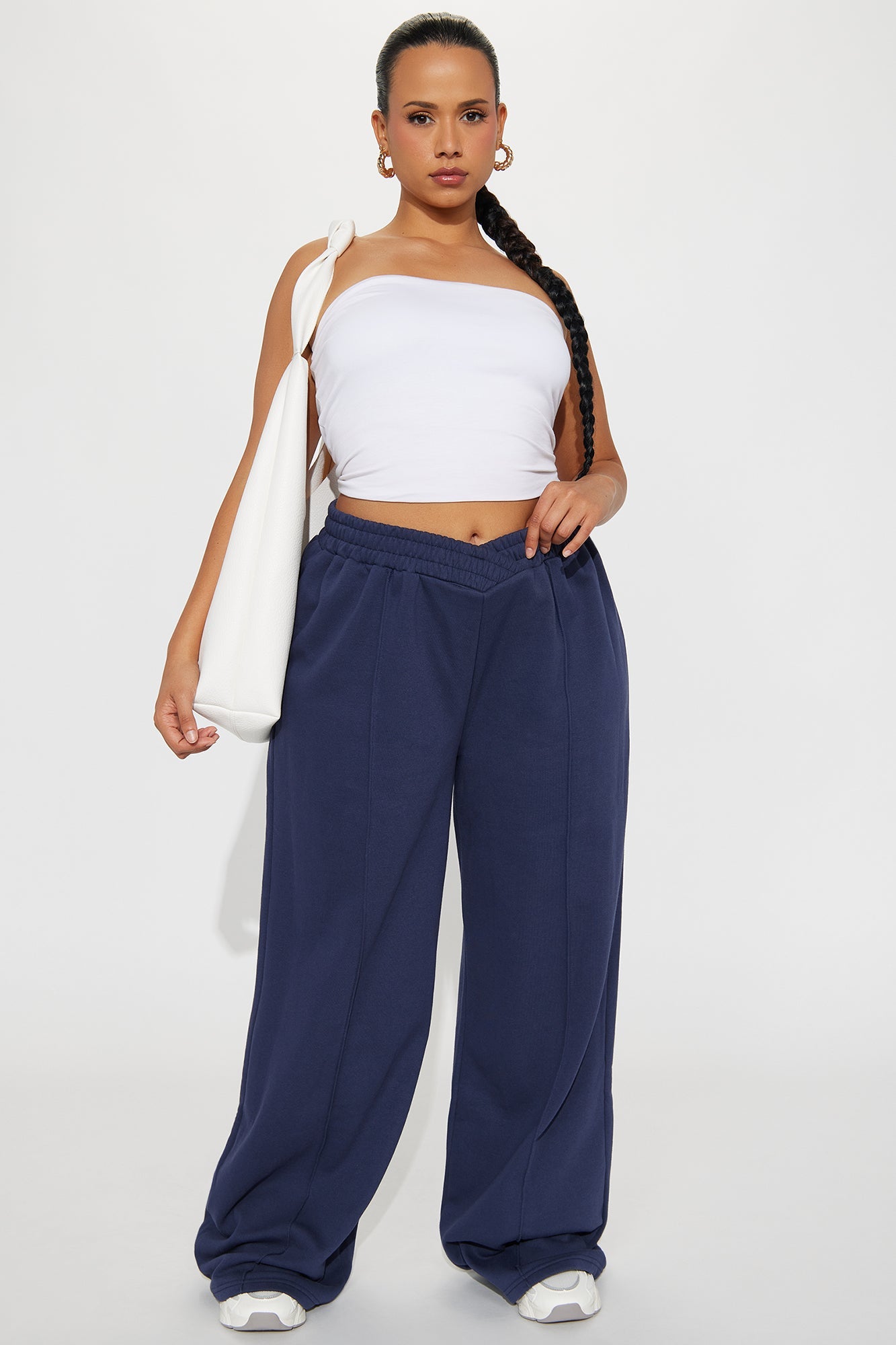 Cassandra Cross Over Lounge Pant - Navy