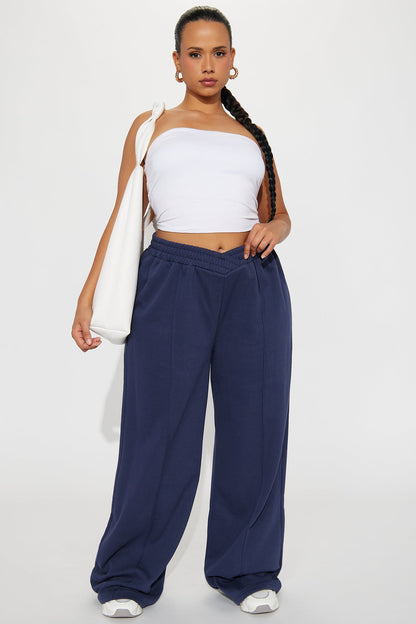 Cassandra Cross Over Lounge Pant - Navy
