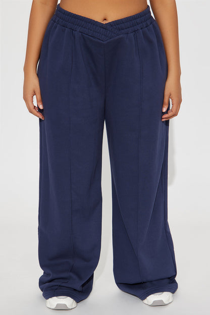 Cassandra Cross Over Lounge Pant - Navy