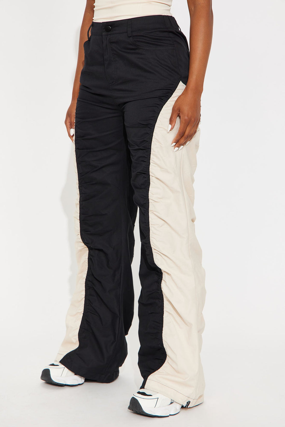 Sarah Wide Leg Colorblock Pants 33 - Black/combo