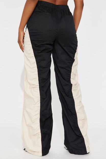 Sarah Wide Leg Colorblock Pants 33 - Black/combo
