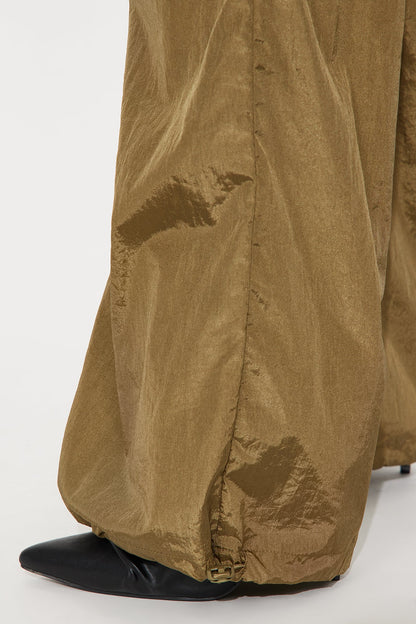 Remi Windbreaker Wide Leg Cargo Jumpsuit - Olive