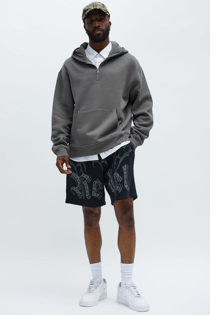 Rebel Truth Baggy Sweatshort - Black/combo