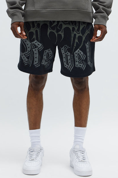 Rebel Truth Baggy Sweatshort - Black/combo