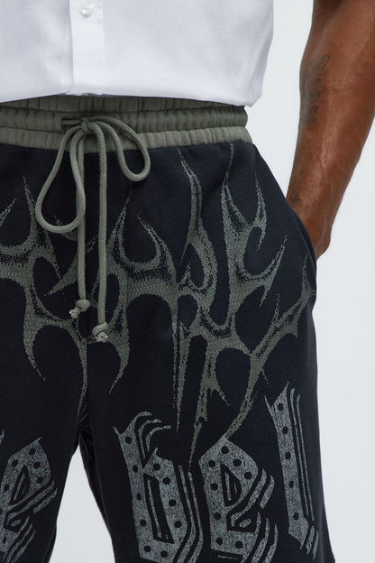 Rebel Truth Baggy Sweatshort - Black/combo