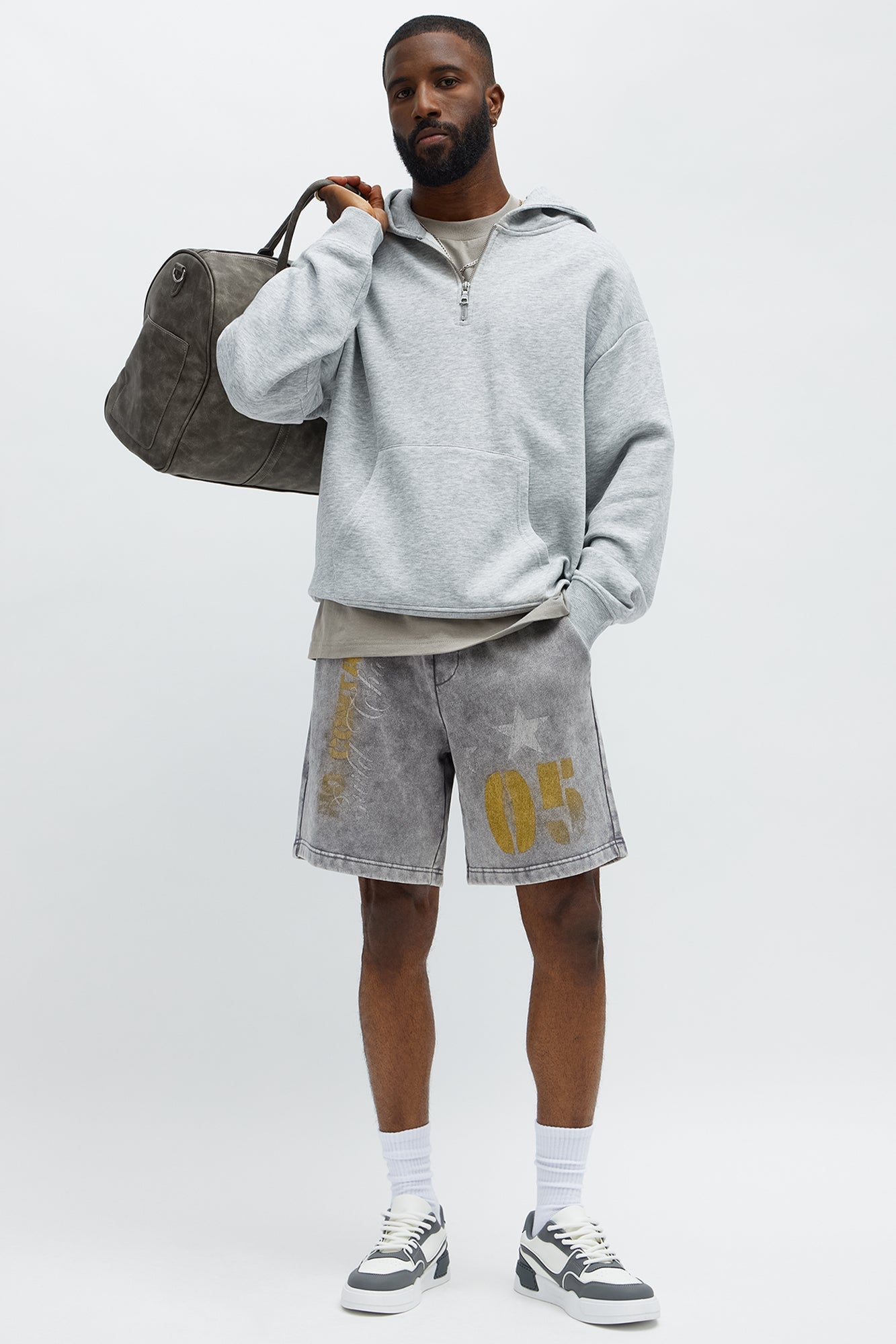 Build Character Baggy Sweatshort - Grey