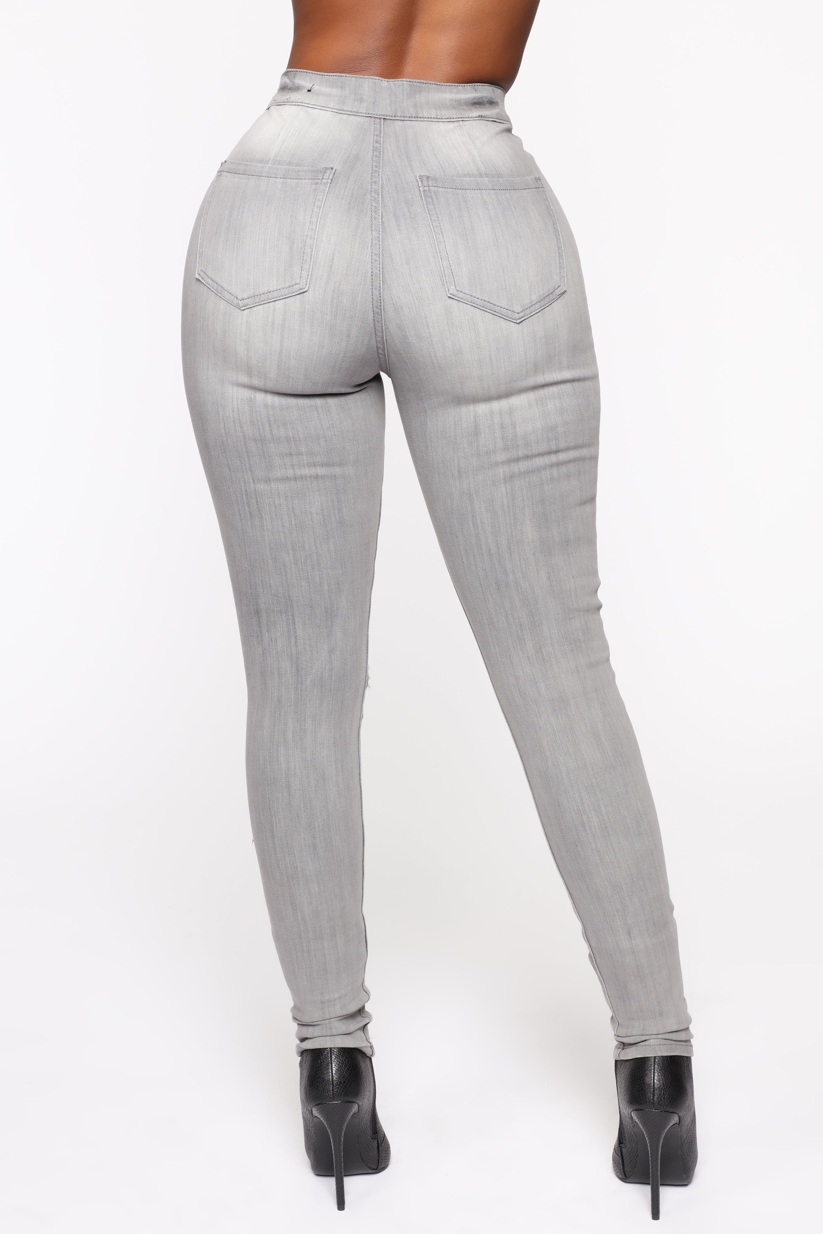 In The Night High Rise Skinny Jeans - Grey