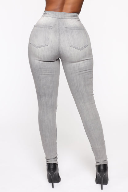 In The Night High Rise Skinny Jeans - Grey