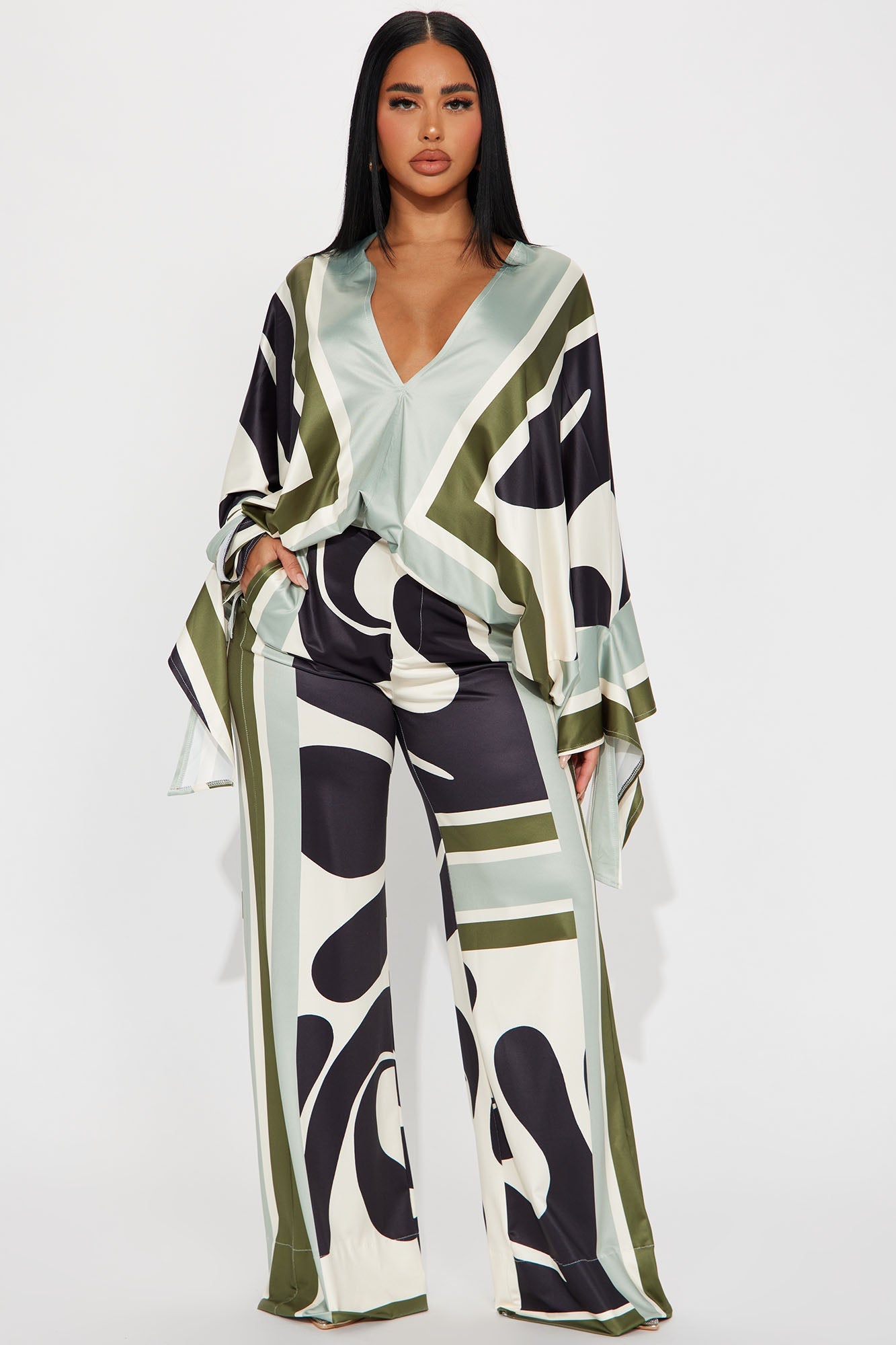 Missed You Pant Set - Sage/combo