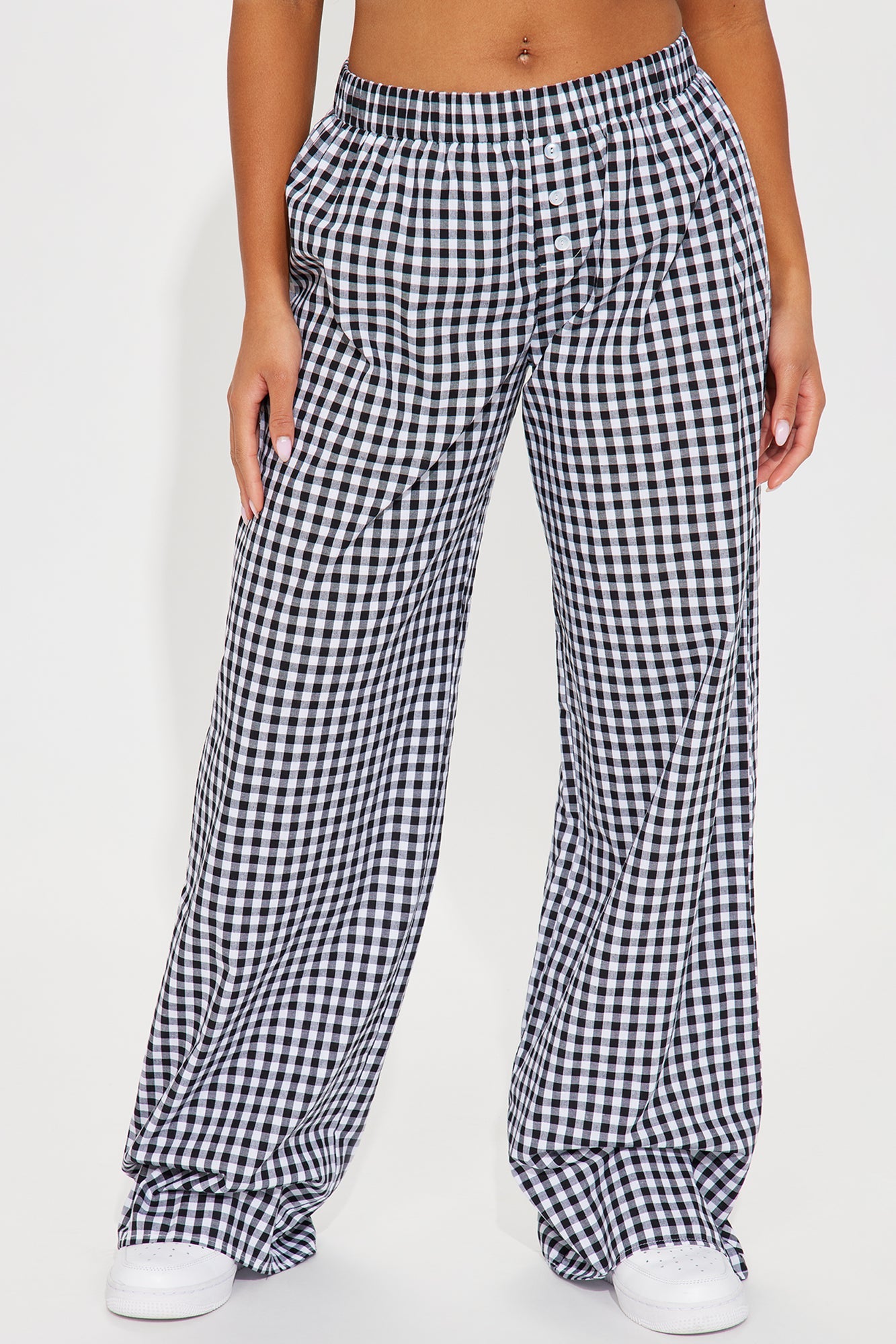 Cruise Along Gingham Boxer Pant - Black/White