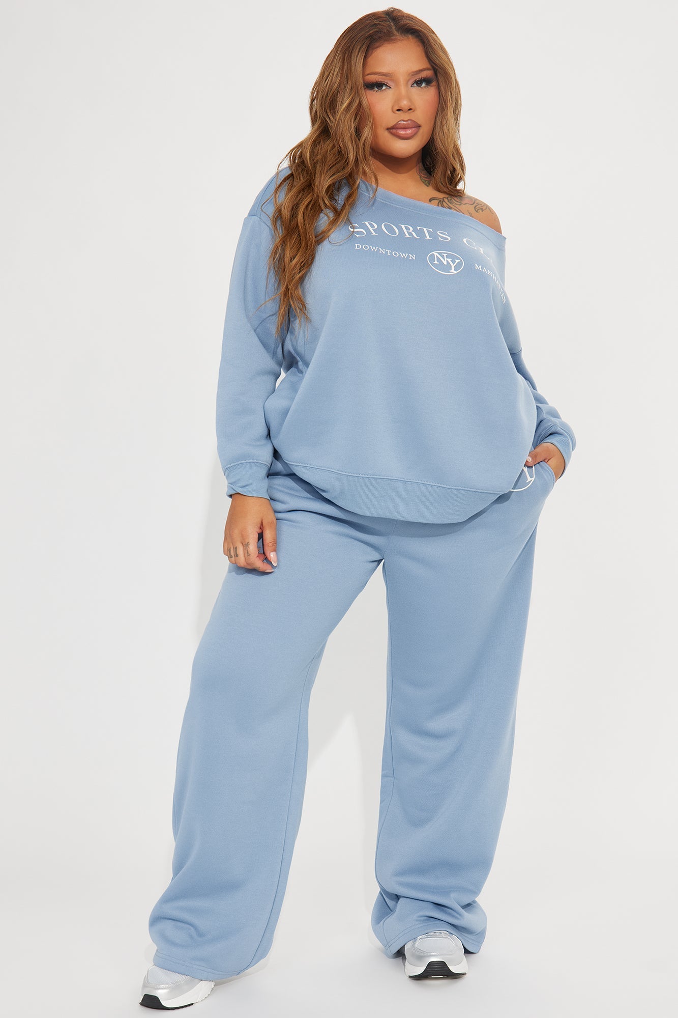 Around The World Fleece Pant Set - Blue