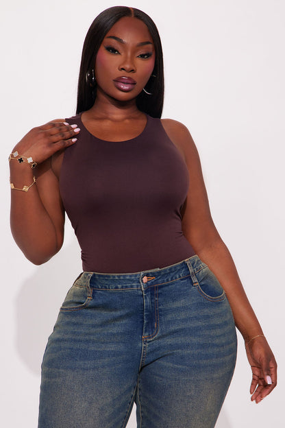 Aimee Double Lined Bodysuit - Chocolate