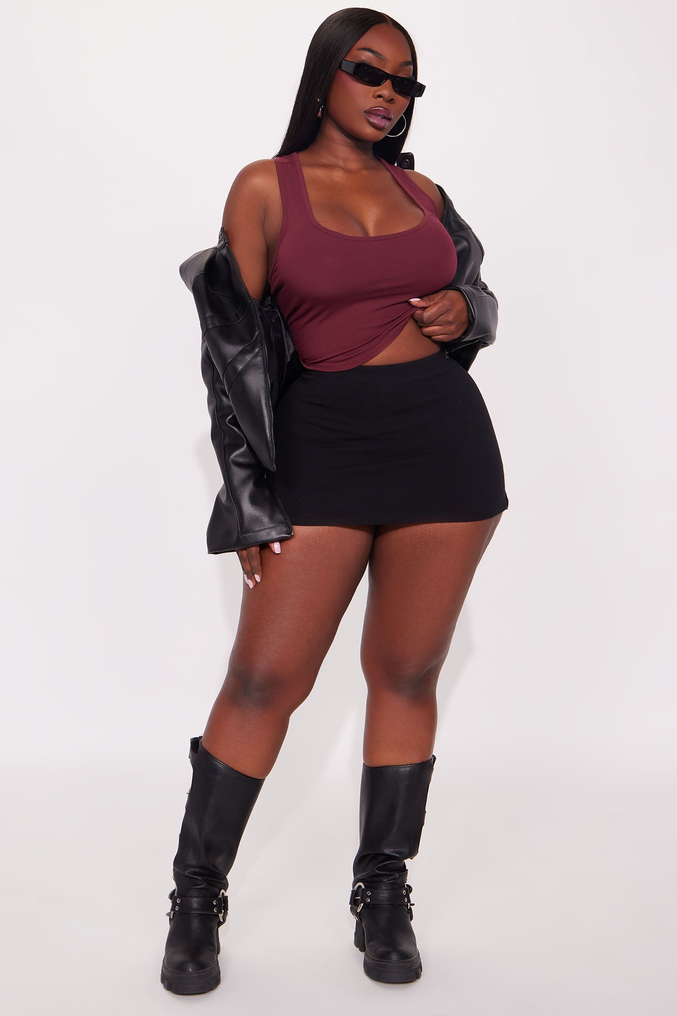 Kendra Crop Top - Burgundy