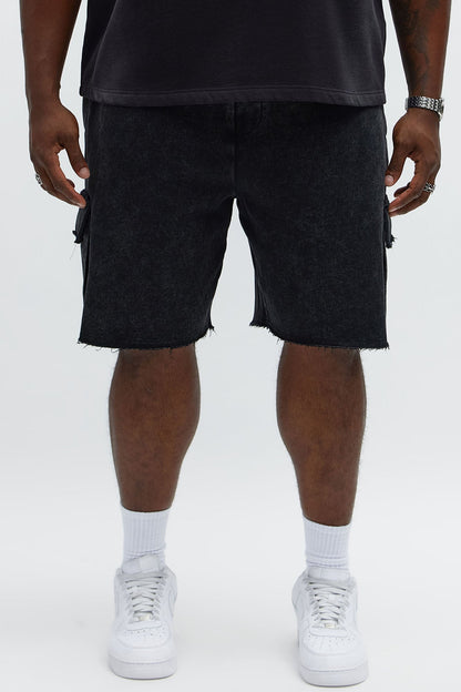 Cargo Baggy Sweatshort - Black