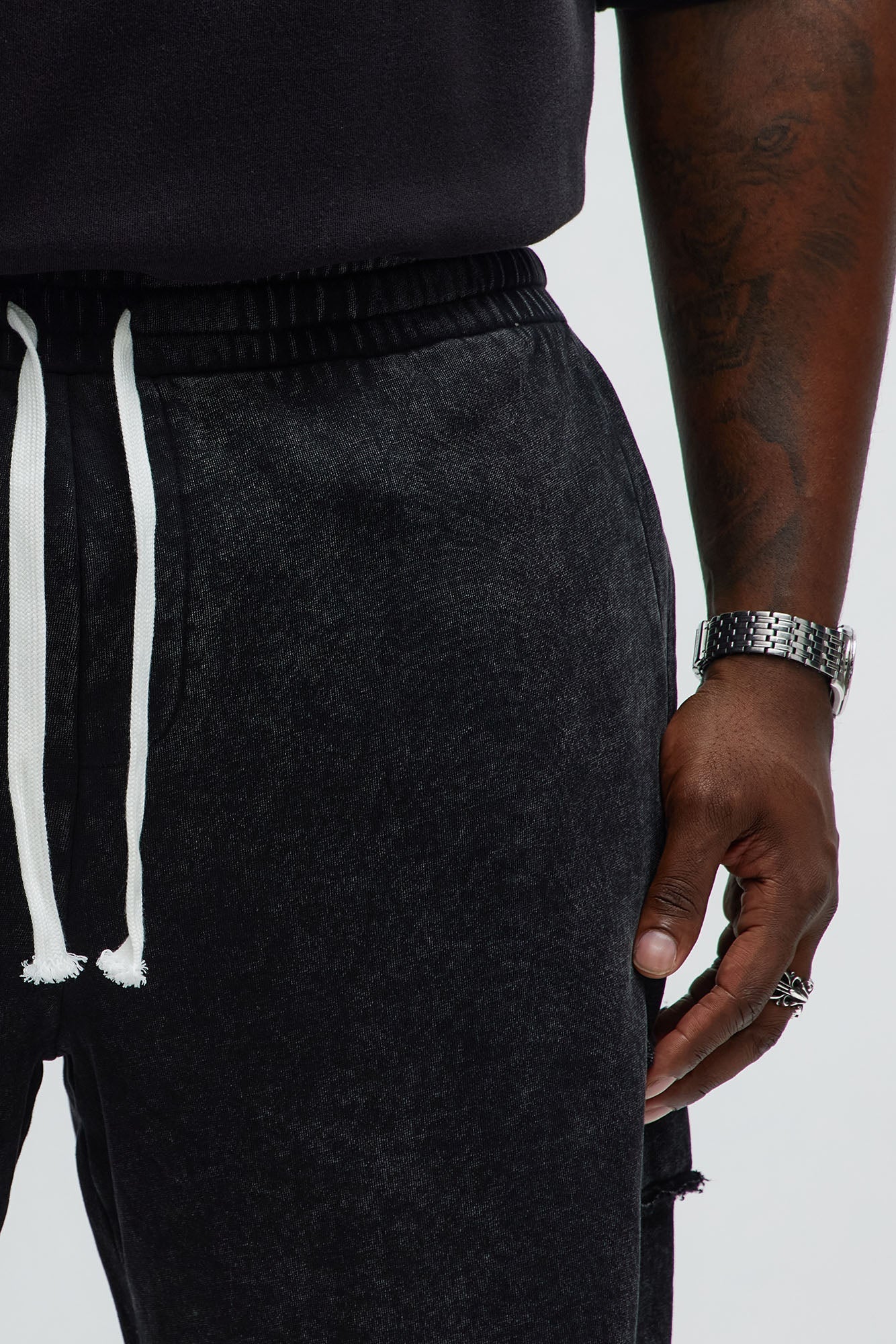 Cargo Baggy Sweatshort - Black