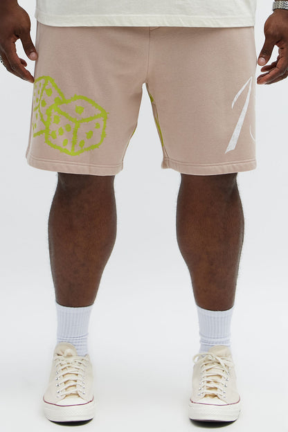 Luck Over Chance Baggy Sweatshort - Mauve